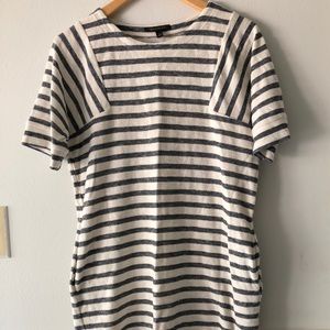 Terry striped casual sheath dress